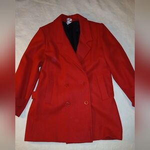 Red Wool Peacoat Size 10